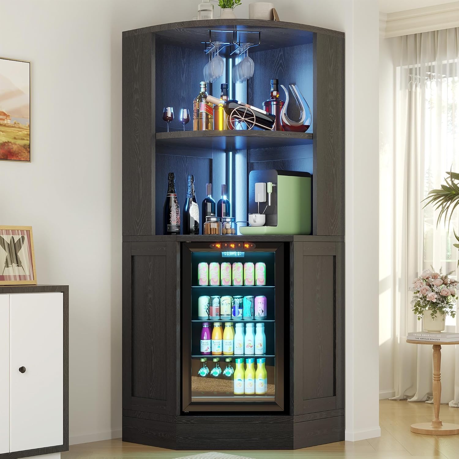 Home Bar And Fridge - Armário de Canto com Espaço para