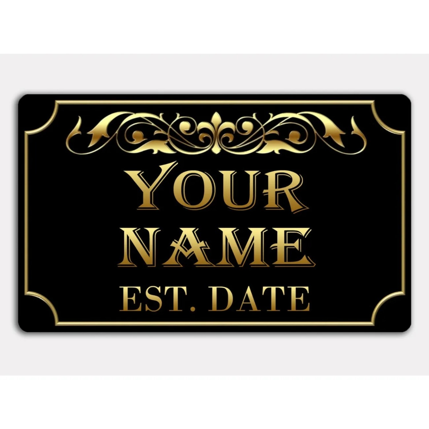 Home Bar Signs - Placa de Metal Vintage com Nome