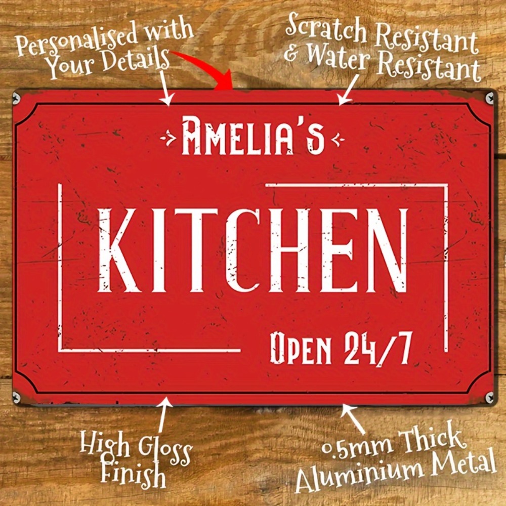 Home Bar Signs - Placa de Parede Personalizada para Cozinha,