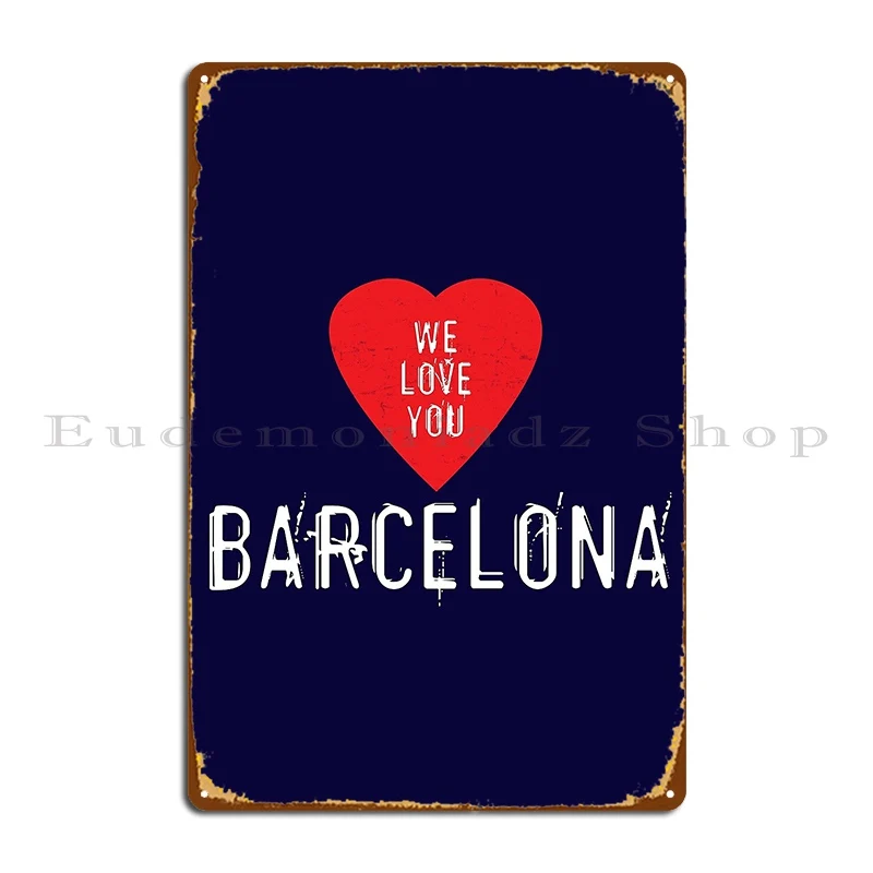 Home Barcelona - Placa de Metal e Pôster de