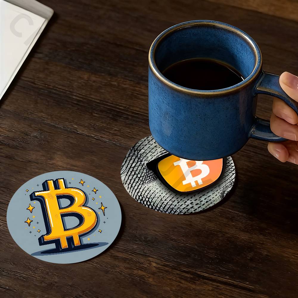 Copo de Madeira Bitcoin Cripto - Bar Mat Rubber avaliação e preço
