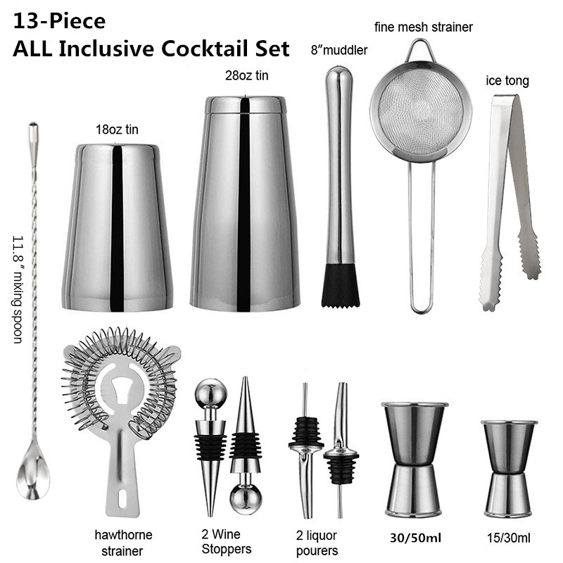 13 pçs/set aço inoxidável cock - Boston Shaker Set avaliação e preço